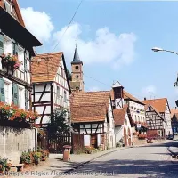 Dans les rues de Langensoultzbach &copy; Scheurer Marie-Philippe, Région Alsace-Inventaire général