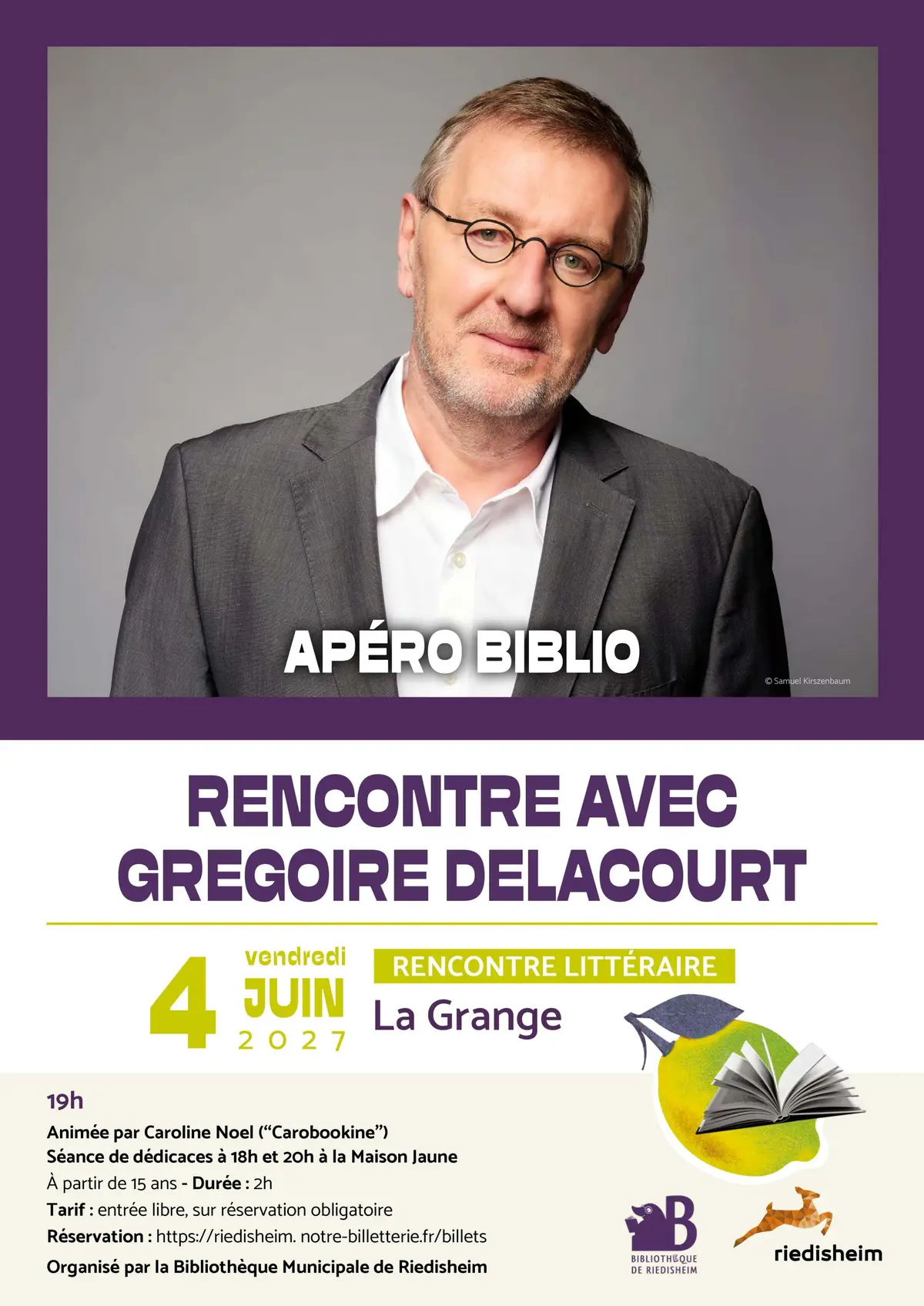 Apéro Biblio : rencontre avec Grégoire Delacourt