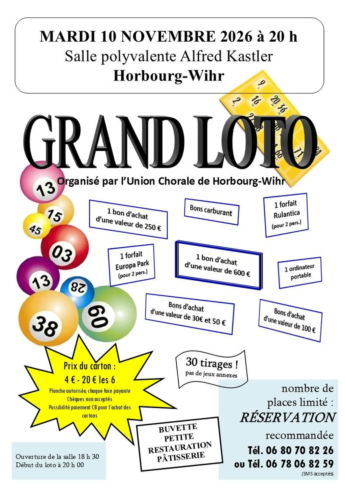 Soirée Loto de l'Union Chorale de Horbourg-Wihr