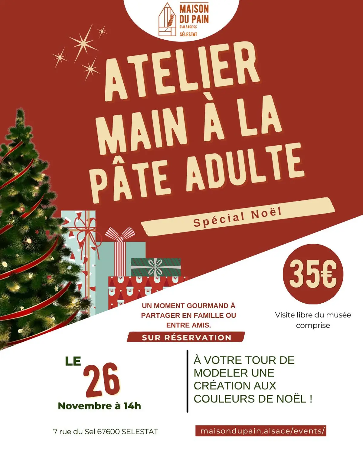 Atelier main à la pâte adulte : spécialités de Noël
