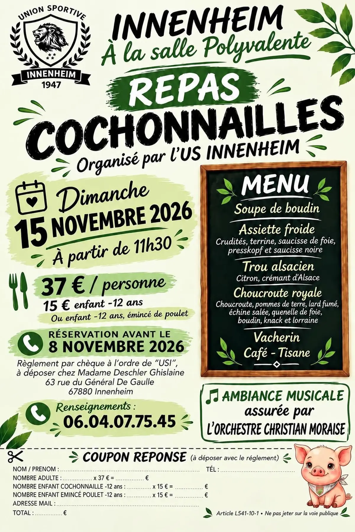 Repas Cochonnailles