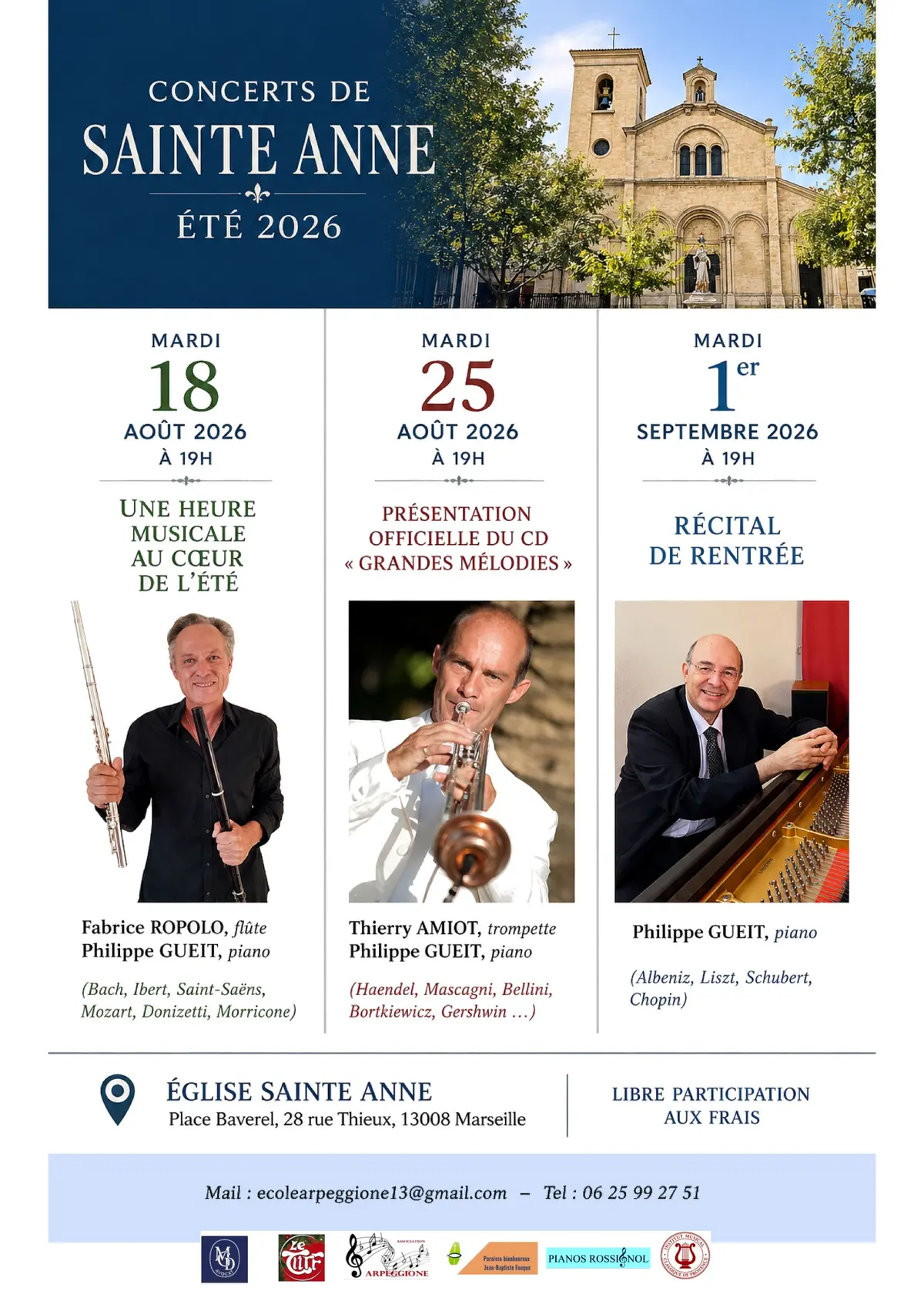 Thierry AMIOT, trompette, Philippe GUEIT, piano - Concerts Sainte Anne Marseille