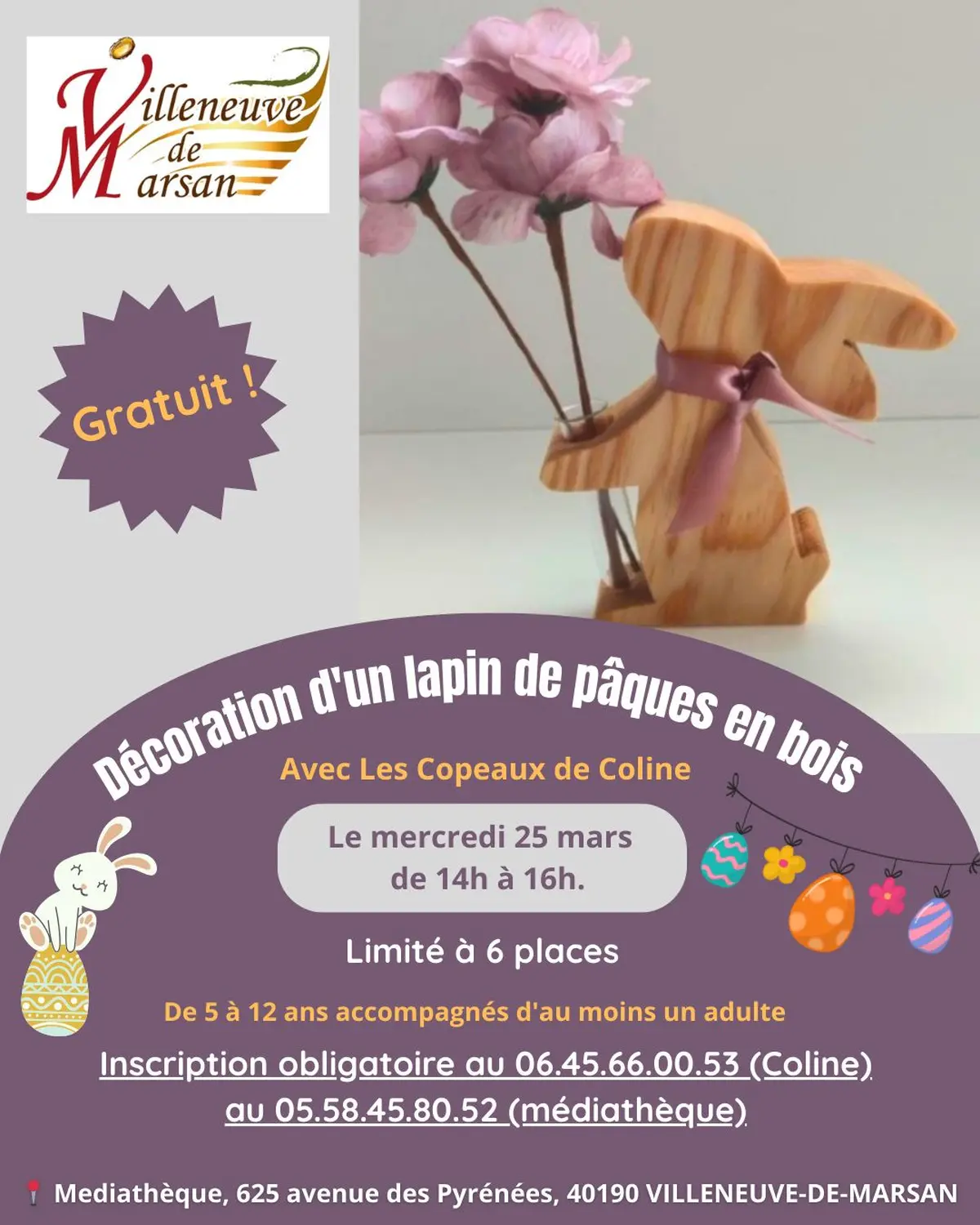 Décoration d'un lapin de Pâques en bois