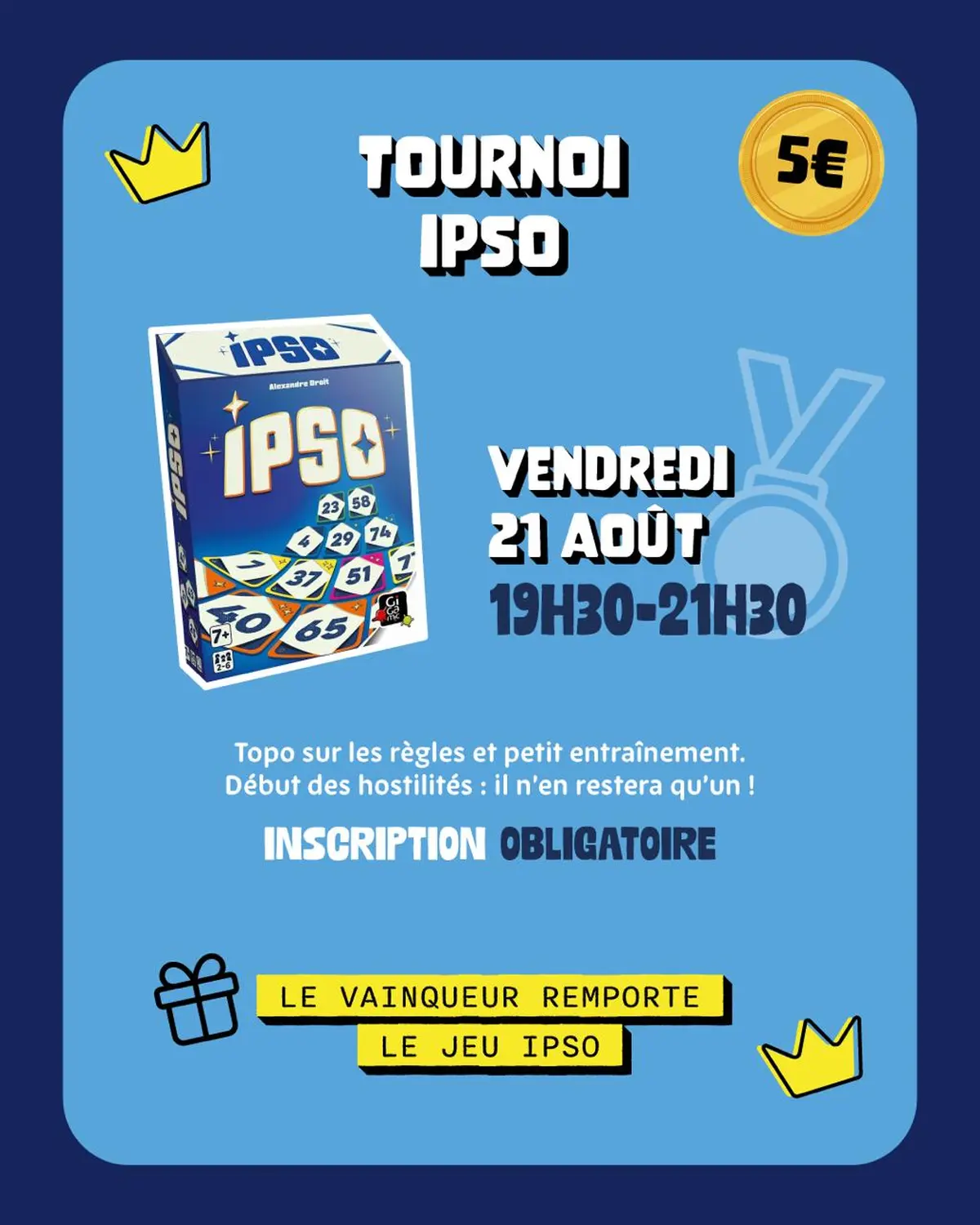 Découverte et Tournoi du jeu ipso
