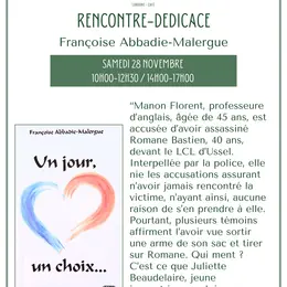 Dédicace avec Françoise Malergue