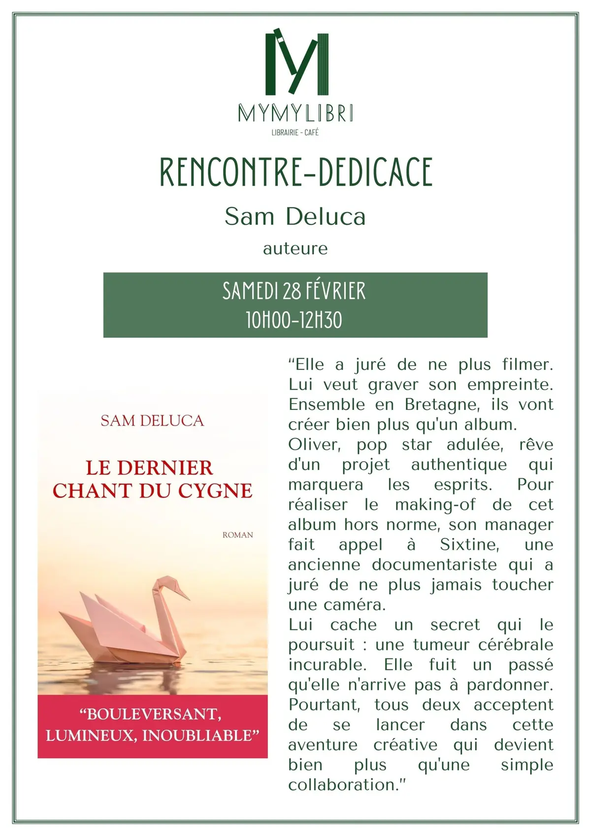 Dédicace avec Sam DeLuca