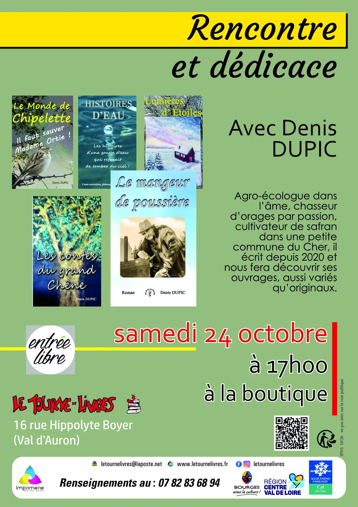 DEDICACES - Rencontre et dédicace avec Denis DUPIC