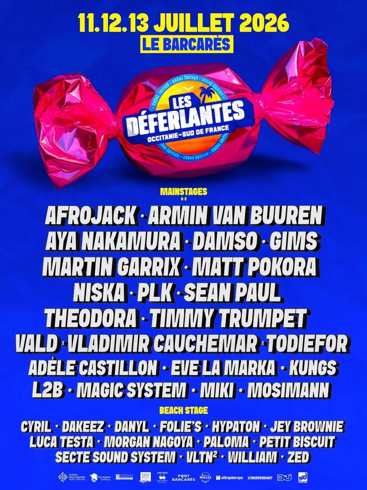 Aya Nakamura, Damso, Martin Garrix : la programmation des Déferlantes Sud de France 2026