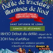 Défilé de tracteurs illuminés de Noël à St Saturnin de Lenne