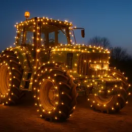 Défilé de tracteurs illuminés et décorés