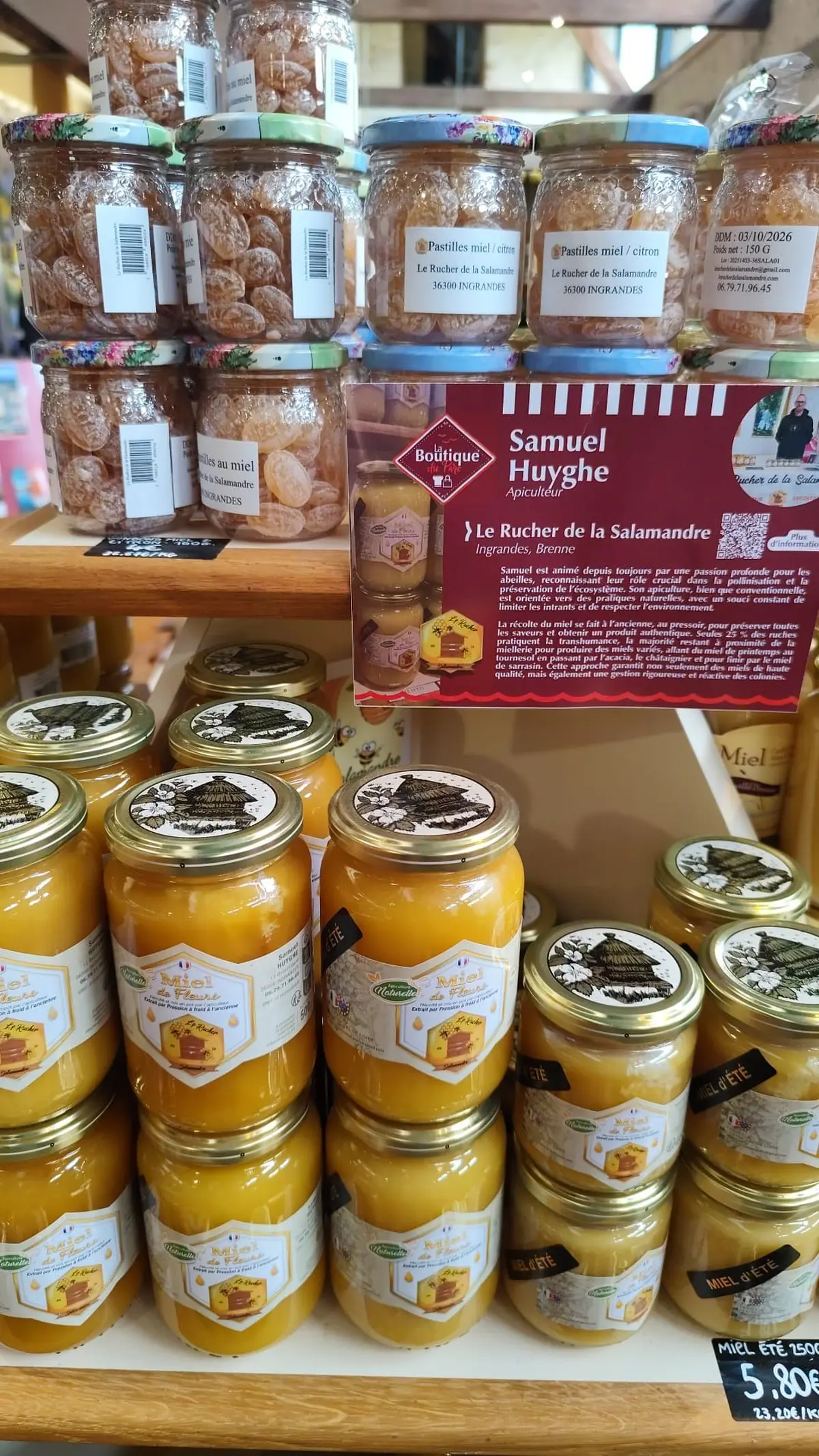 Dégustation à la Boutique du Parc : Les Ruchers de la Salamandre