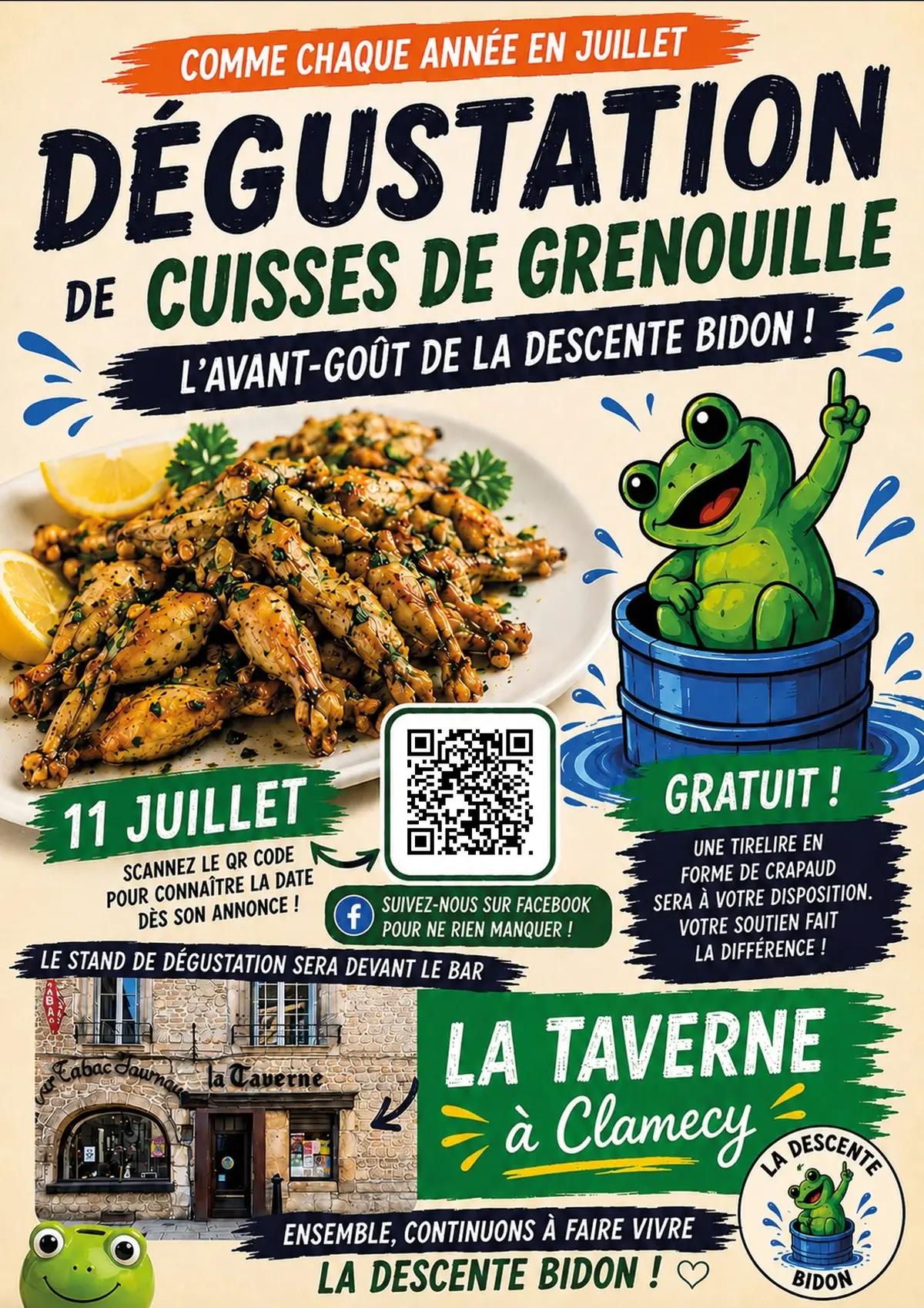 Dégustation de cuisses de grenouille : l'avant goût de la Descente Bidon !