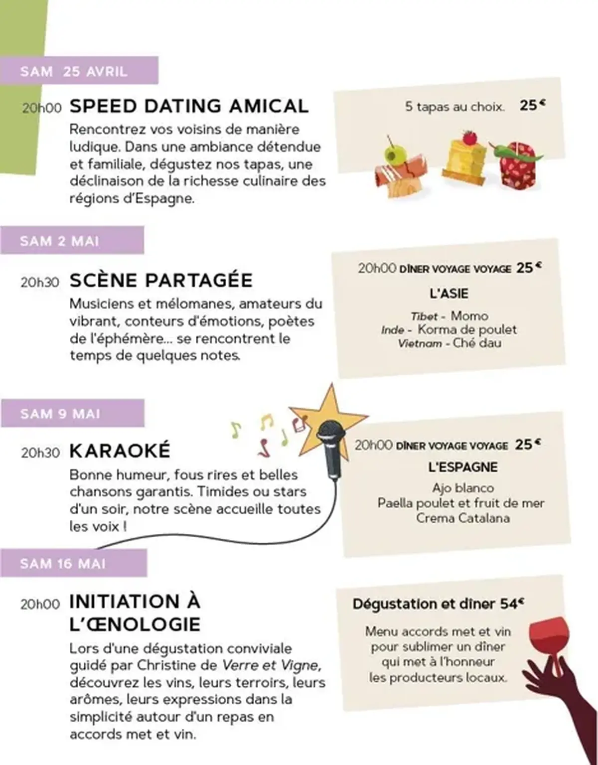 Dégustation et Dîner