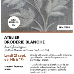 Démonstration de broderie blanche