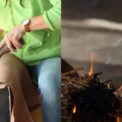 Démonstration De Taille De Silex Et D’allumage Du Feu
