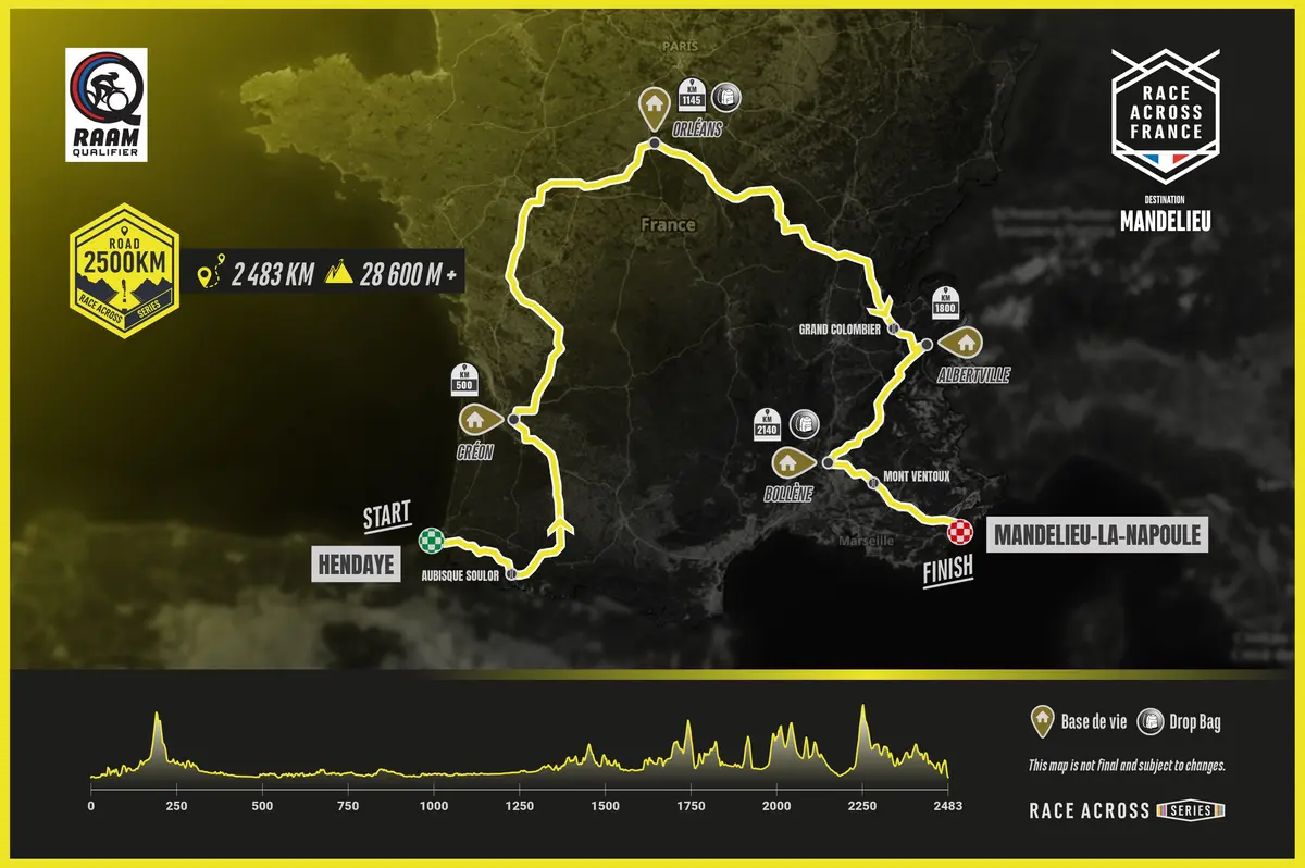 Départ de la Race Across France 2026