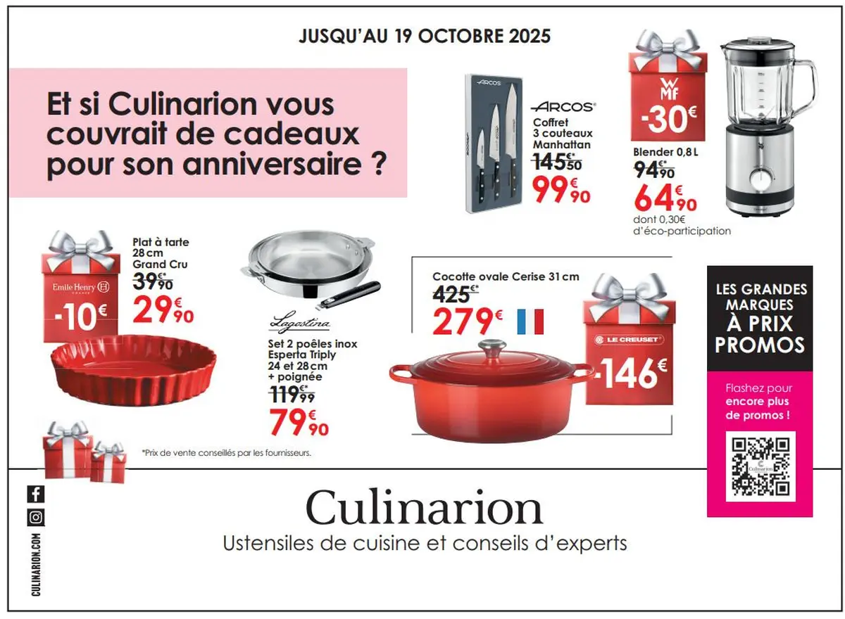 Des promos pour l'anniversaire de Culinarion