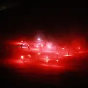 Descente aux flambeaux des enfants et moniteurs