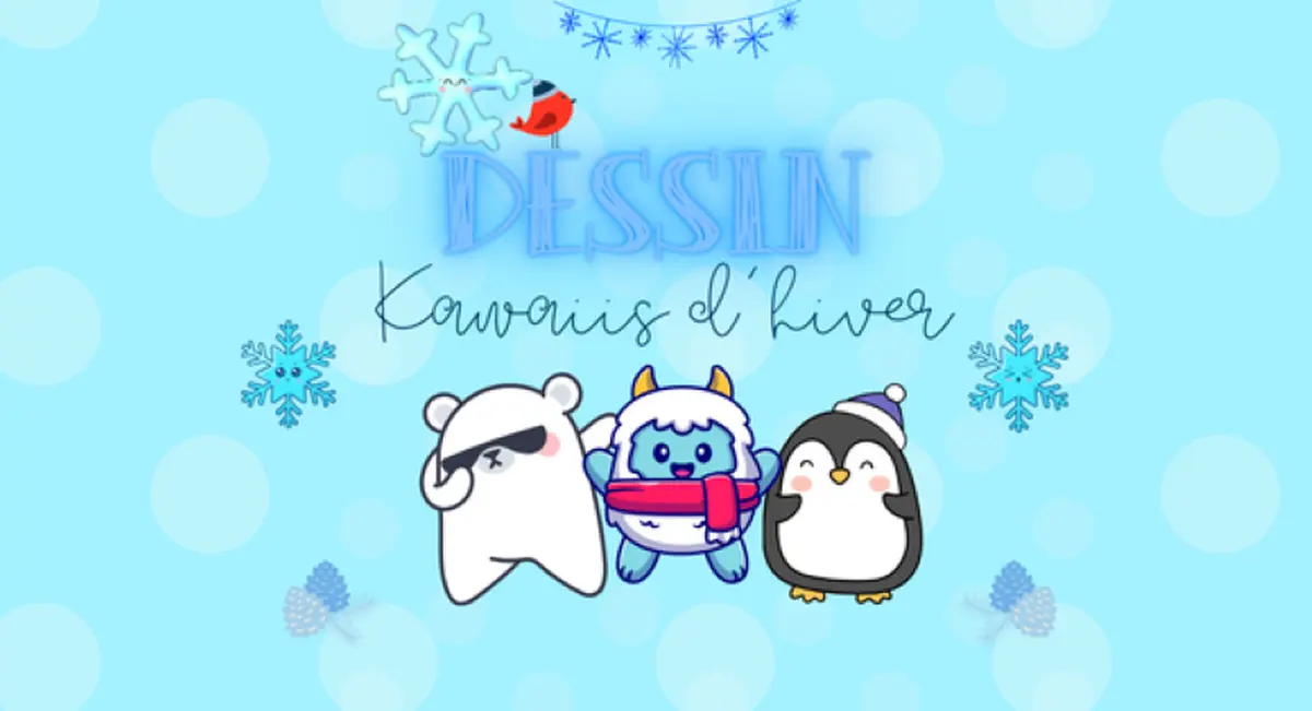 Dessin kawaiis de l'hiver