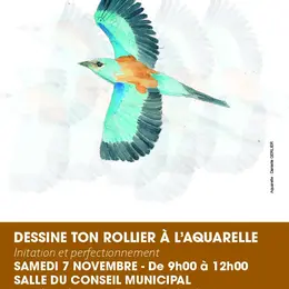 Dessine ton rollier à l'aquarelle