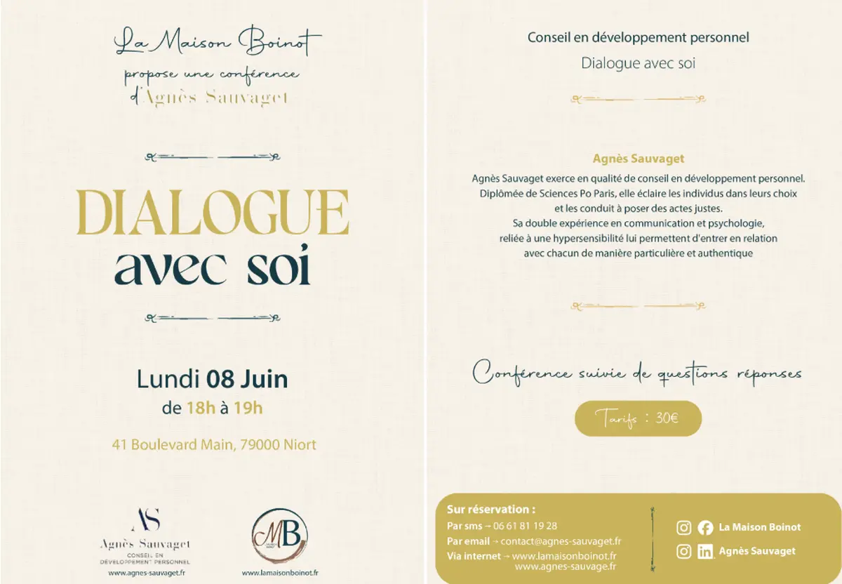 Dialogue avec soi avec Agnès Sauvaget à Niort