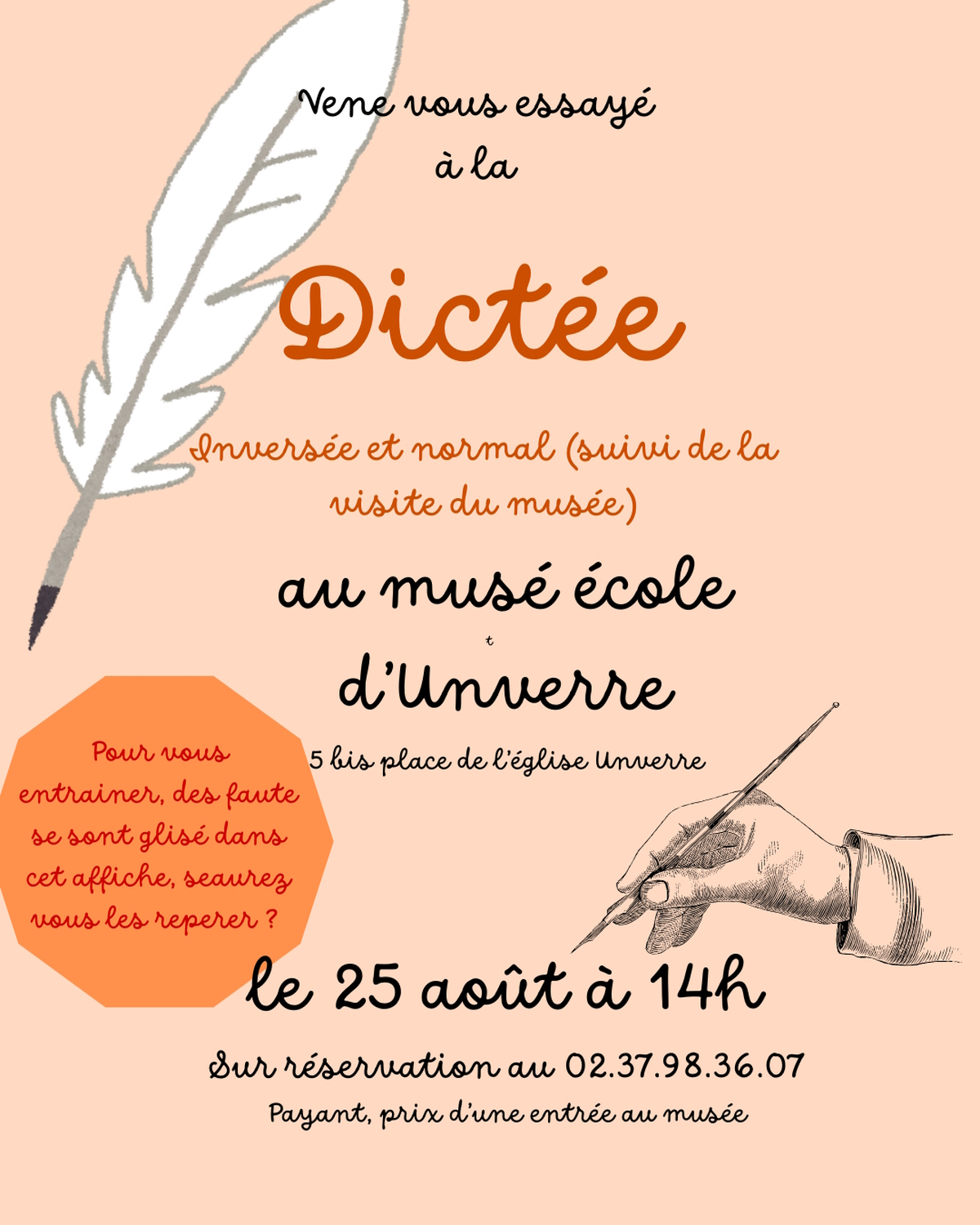 Dictée au musée-école d'Unverre
