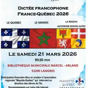 Dictée francophone - France - Québec 2026