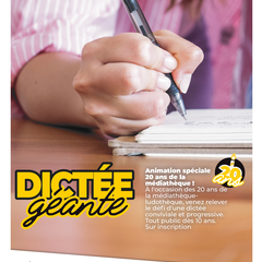 Dictée géante – Spéciale 20 ans de la médiathèque-ludothèque !