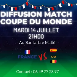 Diffusion de la demi-finale de la coupe du monde à l'Arbre Malté