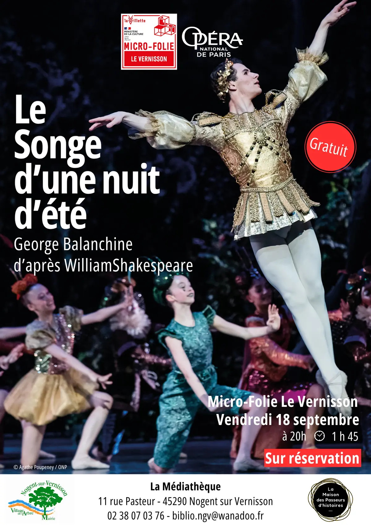 Diffusion du ballet Songe d'une nuit d'été
