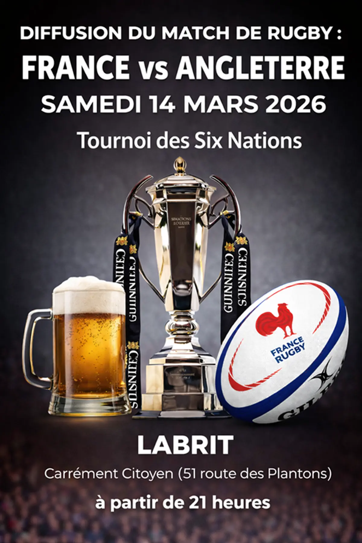 Diffusion du match France-Angleterre - Tournoi des Six Nations