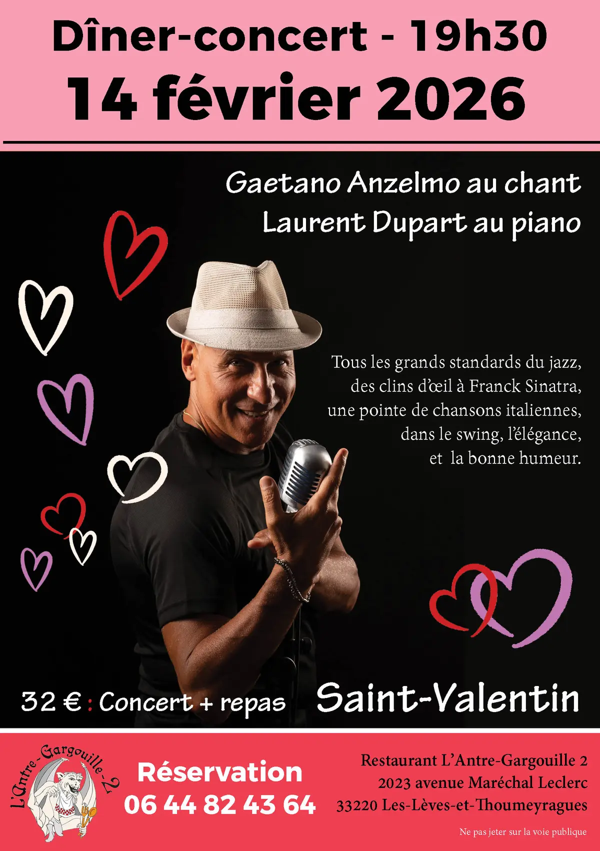 Dîner-concert Saint-Valentin