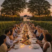 Dîner dans les vignes - La grande tablée de Grand Corbin