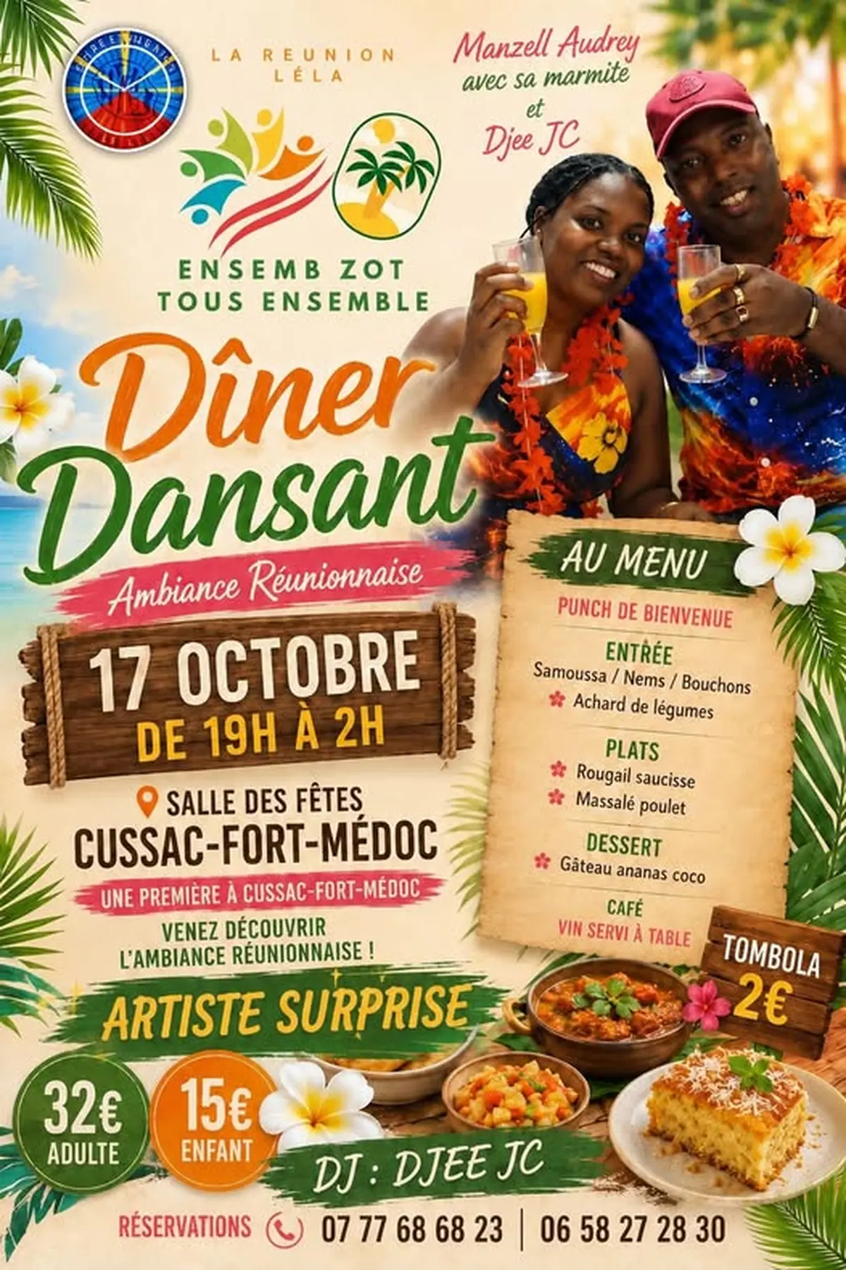 Dîner dansant ambiance Réunionnaise