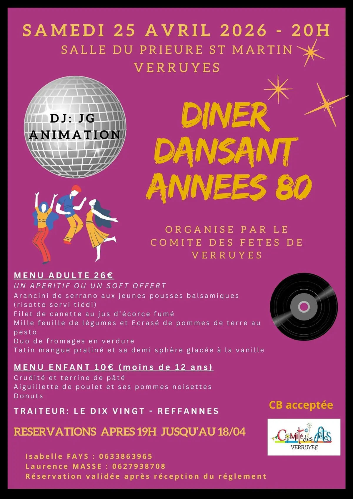 Diner dansant années 80