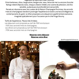Dîner et déjeuner gastronomiques au Sofitel Strasbourg Grande Île avec Lucas Carton et les Cuvées Pommery