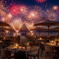 Dîner-spectacle à Cannes face aux feux d'artifice du Festival Pyrotechnique