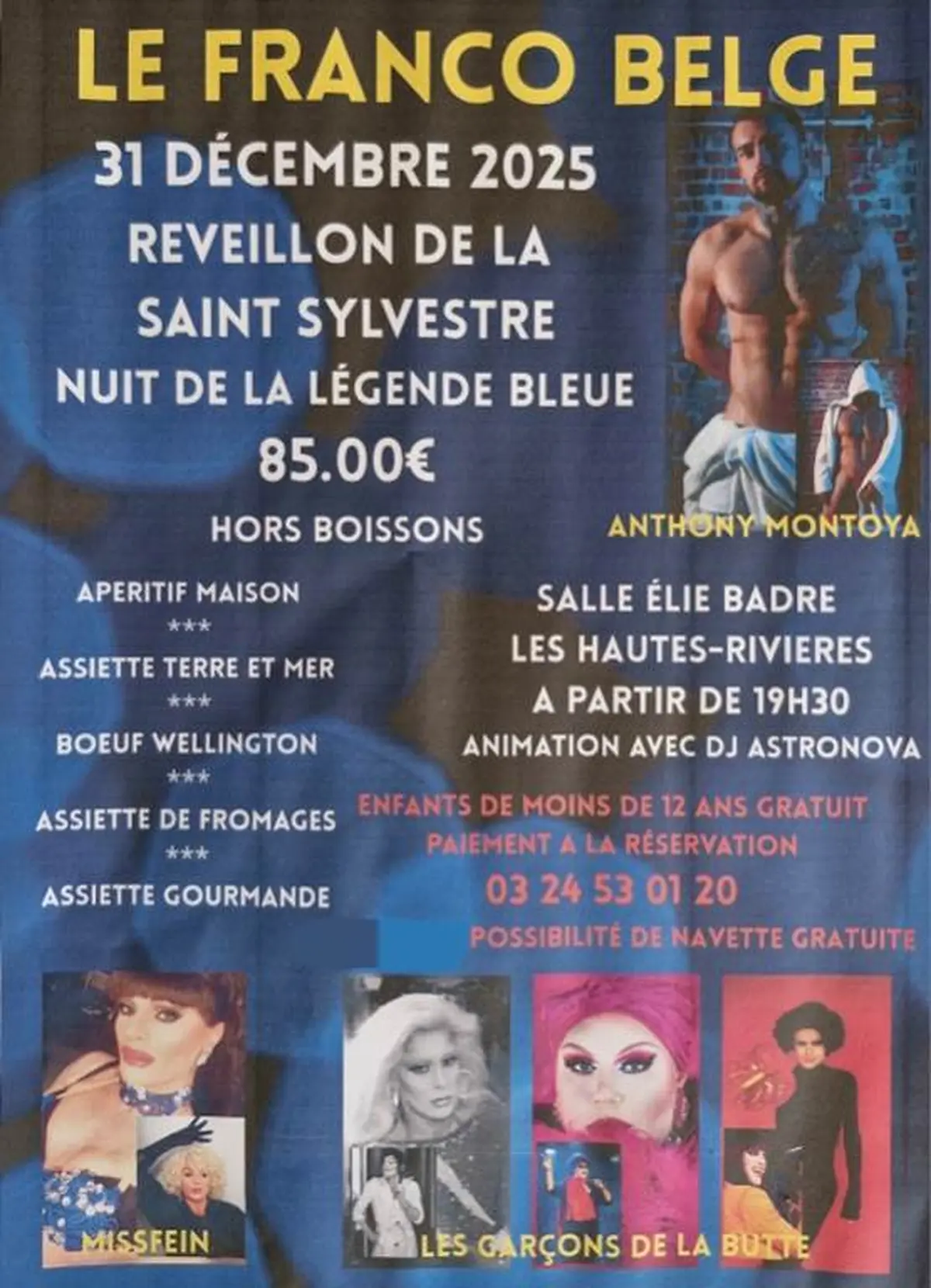 Diner Spectacle Saint Syvestre La nuit de la Légende Bleue