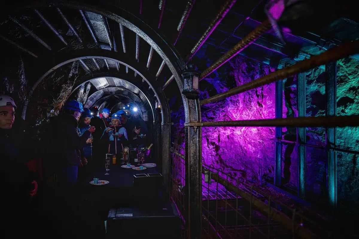 D&icirc;ner sous terre, dans les galeries du Parc Minier Tellure &agrave; Sainte-Marie-aux-Mines