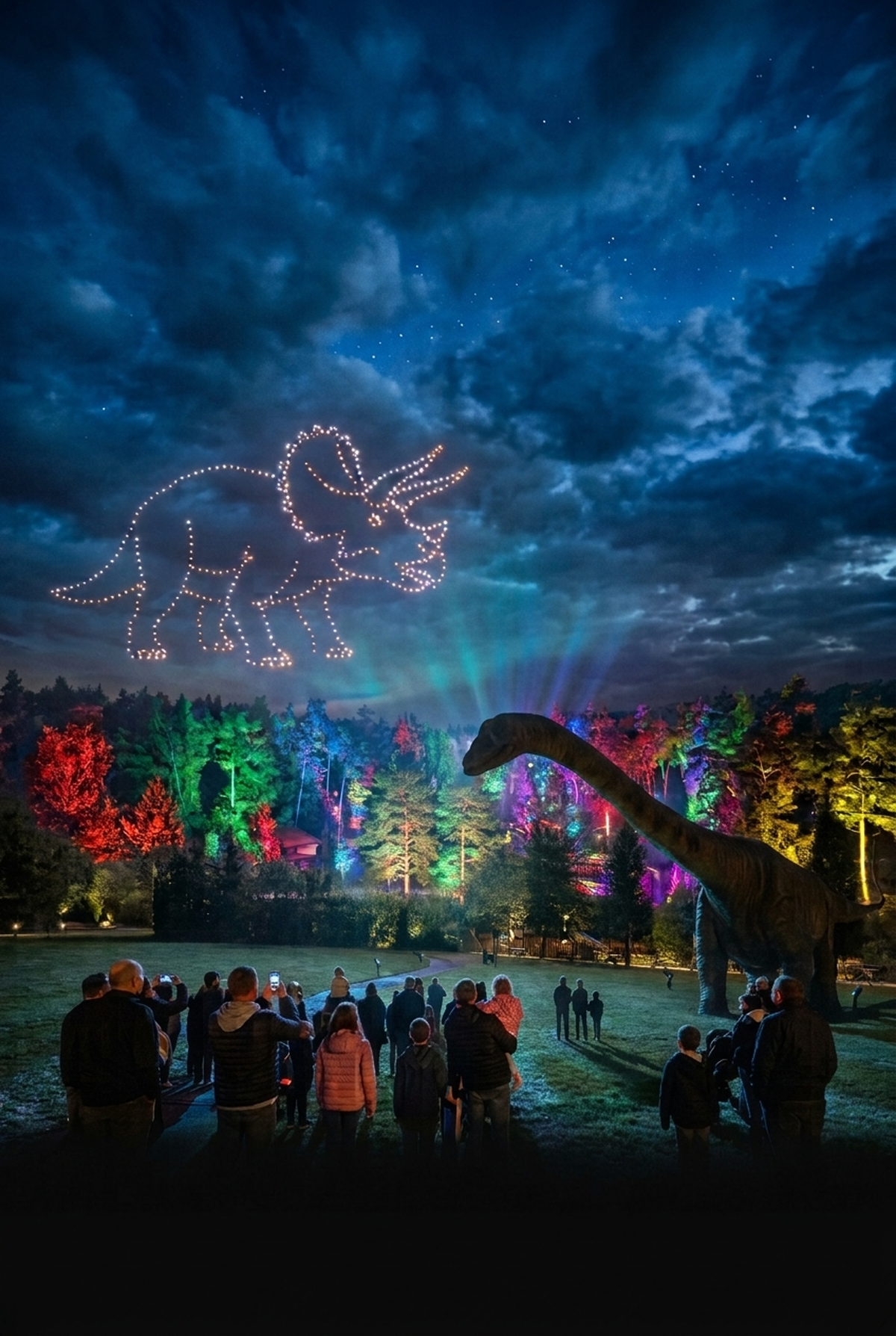 Dinosaures en lumières au Dino-Zoo
