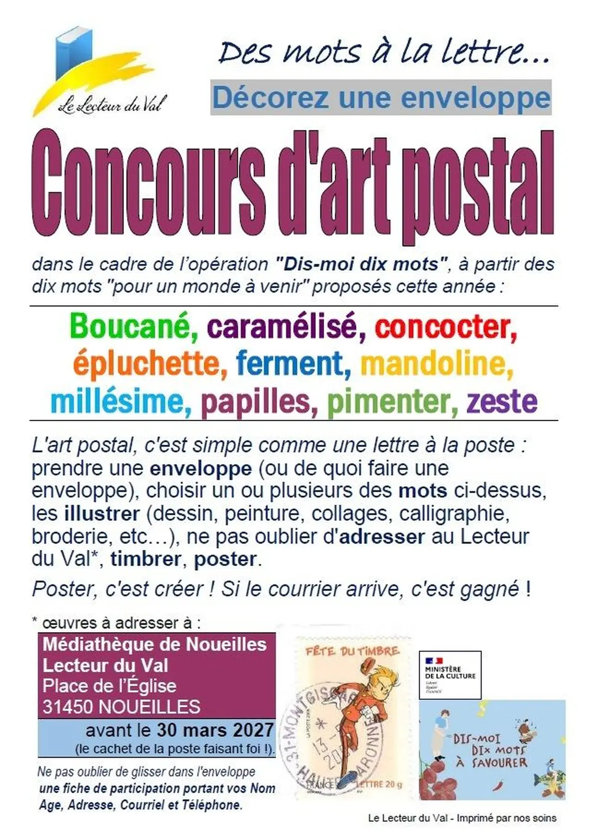 Dis-Moi Dix Mots à Savourer : Concours D'Art Postal