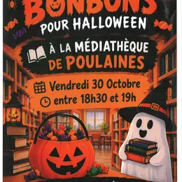 Distribution de bonbons par la médiathèque de Poulaines