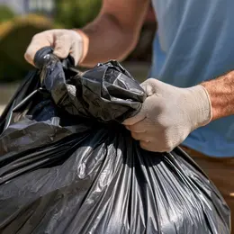 Distribution de sacs poubelles dans le quartier Moulins à Lille