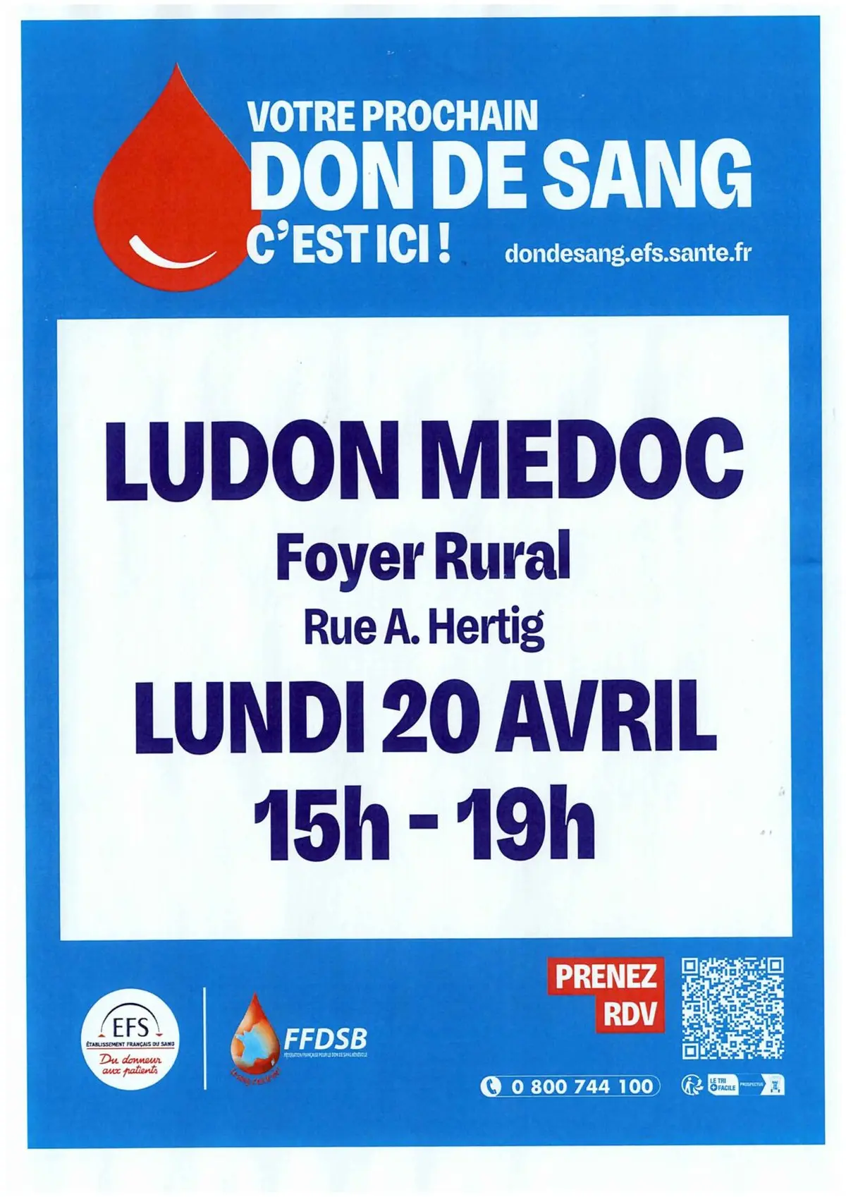 Don du sang à Ludon-Médoc