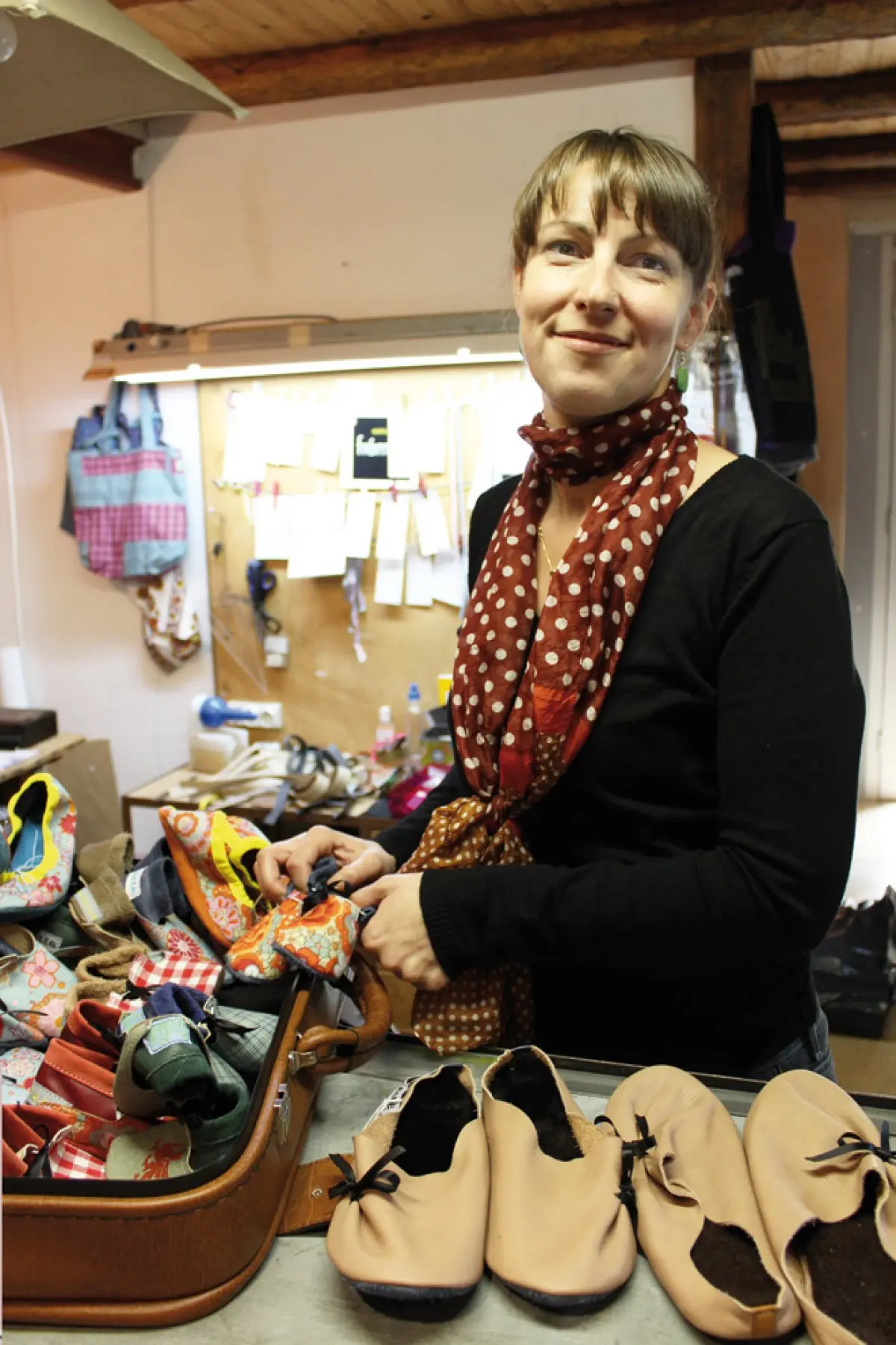 Mathilde Berger dans son atelier à Turckheim