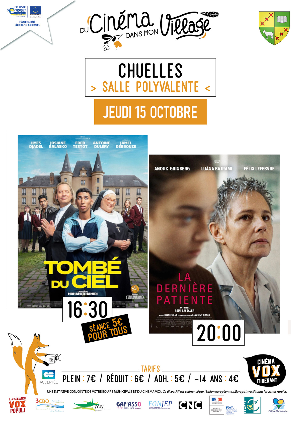 Du cinéma dans mon village :  “Tombé du ciel” & La dernière patiente