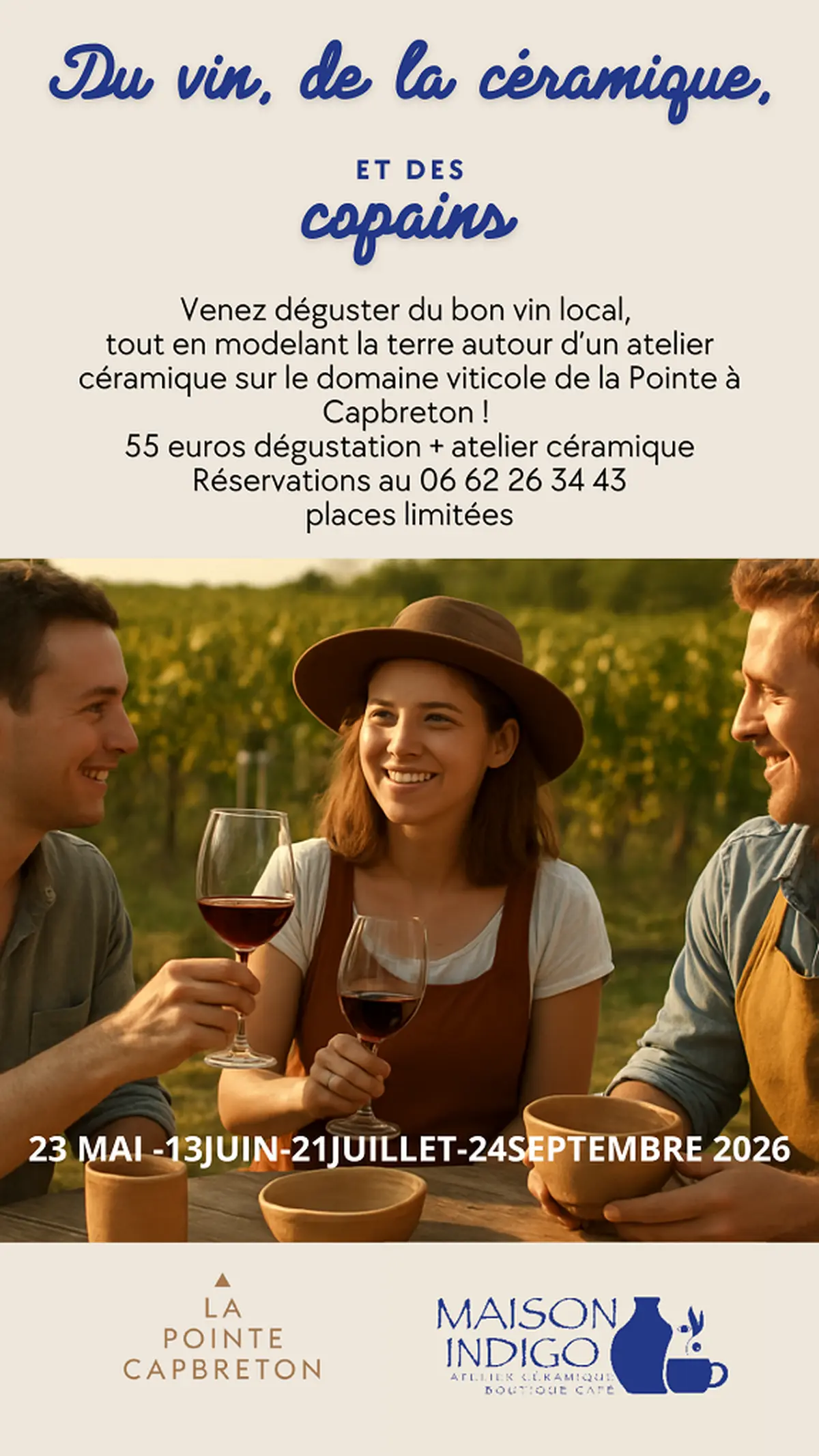 Du vin, de la céramique et des copains