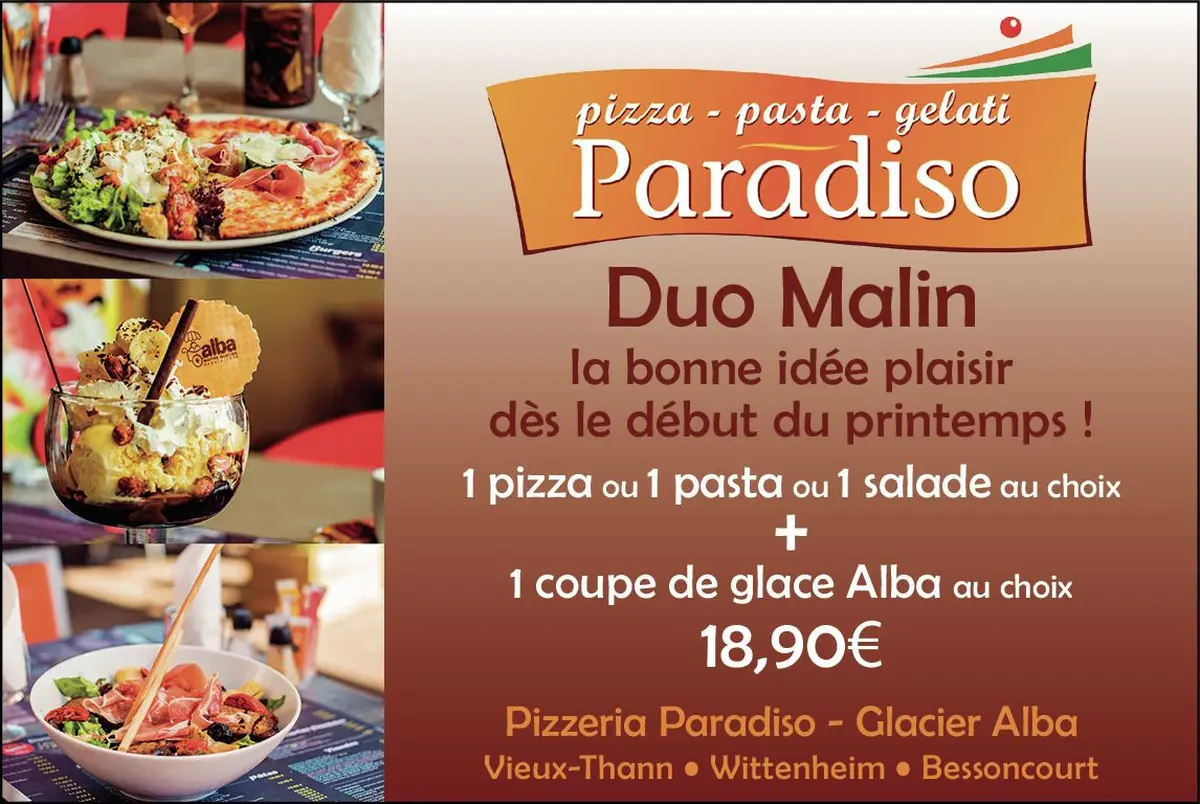 Duo malin aux pizzerias Paradiso
