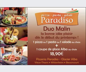 Duo malin aux pizzerias Paradiso