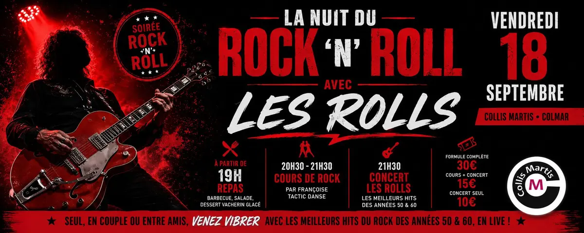 Soirée Rock'n'Roll Repas/Cours/Concert